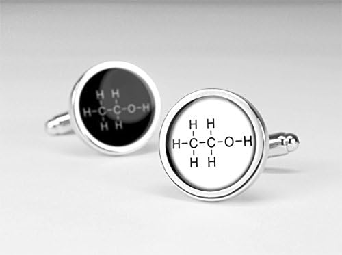 Alcohol Formula Cufflinks,Chemical Formula Cufflinks,Chemical Cufflinks,Glass Round Silver Cufflinks,Charm Jewelry,Shirt Cufflinks
