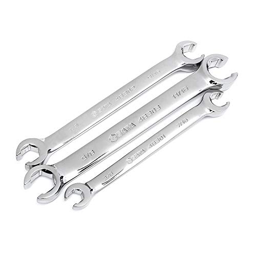 SATA 3Piece FullPolish SAE Flare Nut Line Wrench Set for Removing or