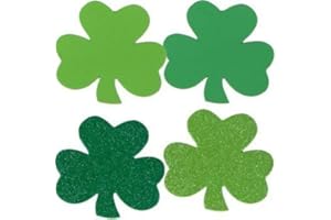 GREENBRIER St. Patricks Day Decorations - 4 Foam Shamrocks - 12 Per Pack