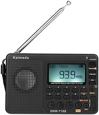 Kaimeda SRW-710S Mini Digital AM FM SW LCD Shortwave World Band Radio & Sleep Timer, Micro SD/TF USB Disk Speaker MP3 Music Player Stereo, Portable Pocket Novelty Receiver, Handheld CB Transceiver