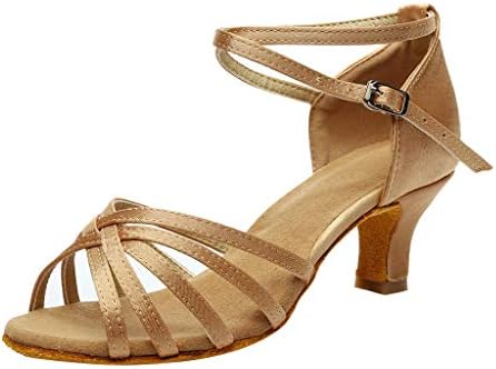 Baiggooswt Women's Professional Latin Dance Shoes Satin Salsa Ballroom Wedding Dancing Shoes