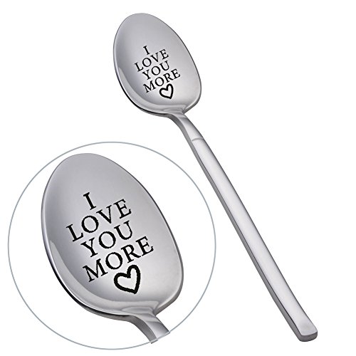 Valentine's Day Gift Spoon, Engraved with "I LOVE YOU MORE" by Zicome