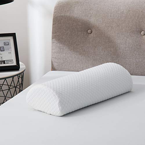 wavveUziz Half Moon Bolster Pillow, Memory Foam Knee Pillow for Side