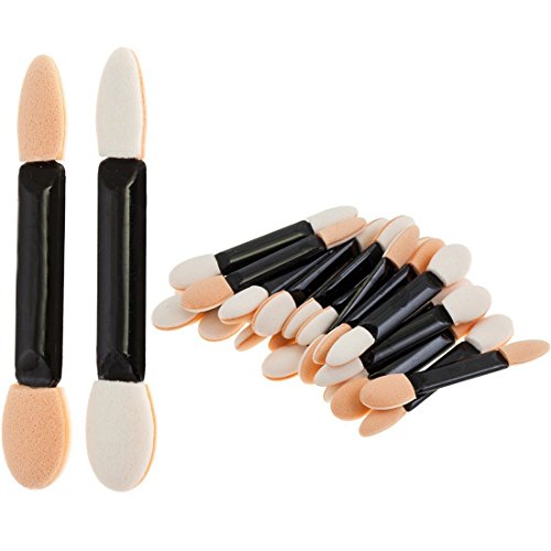 Kingmas 100 pack disposable double ended sponge eyeshadow brushes…