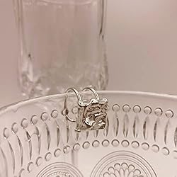 Handmade Hammered Wide Silver Ring for Women Boho