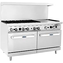 CookRite Commercial ATO-6B24G Liquid Propane Range 6 Burner Hotplates with 24