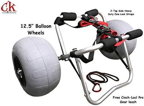 Kayak Cart with LARGE 12.5” Balloon Wheels / Beach Wheels and Top Side Straps!. With a bonus, Cinch Lock Pro Gear Leash buy CK