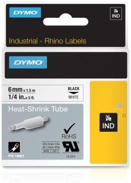 Rhino 1/4 Inch White Heat Shrink Label Cartridge With Headphones