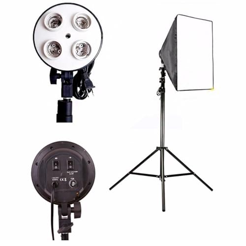 Kit Softbox com 4 lampadas LED e tripé de 2m, luz contínua para estúdio foto e vídeo