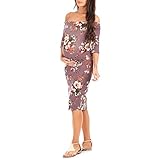 Women's Maternity Open Shoulder Dress in Floral Print