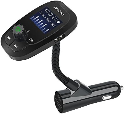 FM Transmitter Bluetooth,Anbear FM Transmitter Radio Adapter Car Kit with 1.44 Inch Display TF Card Slot and Dual USB 5V/3.1A Car Charger