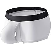 Cerahome Men's Boxers Briefs Fly Pouch Front Open Breathable Bulge Underwear Separated Pouch Trunks