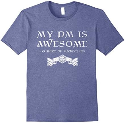 Mens +5 Shirt of Sucking Up - Distressed Tabletop RPG T-Shirt Large Heather Blue