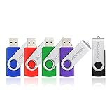 KOOTION 5 X 64GB USB2.0 Flash Drives Thumb Drives Memory Stick (5 Colors: Black Blue Green Purple Red)