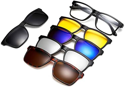 Multi functional Magnetic 5 pcs Clip-on Polarized Sunglasses For Men Women (55)