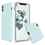 vooii iphone xs case iphone x case soft liquid silicone slim rubber full body protective iphone xsx case cover with soft microfiber lining design for iphone x iphone xs mint