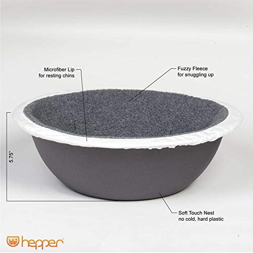 Hepper - Nest Cat Bed - Modern Cat Furniture - Cat Bowl with Removable & Washable Fleece Liner -r - Herringbone