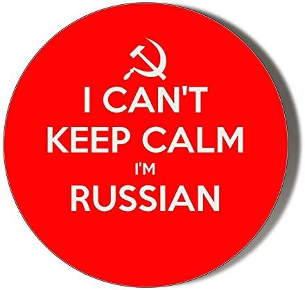 Gift Insanity I CAN'T KEEP CALM I'M RUSSIAN 77mm novelty badge