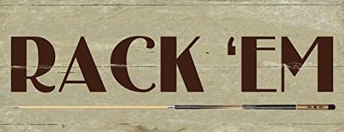 HBA Rack 'Em Metal Sign, Billiards, Pool, Cue, Game Room, Mancave, Den, Wall Décor