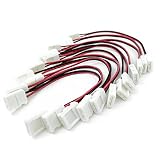 HitLights LED Light Strip Connector, 8mm Single Color 3528 - 6 Inch Any Angle Strip to Strip, 12 Pack
