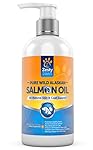 Pure Wild Alaskan Salmon Oil for Dogs & Cats - Supports Joint Function, Immune & Heart Health - Omega 3 Liquid Food Supplement for Pets - All Natural EPA + DHA Fatty Acids for Skin & Coat (8oz)