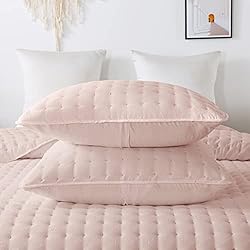 WDCOZY Pink King Size Quilt Bedding Sets with