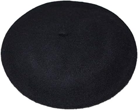 Dreamkai French Beret Hat Winter Warm Cap Solid Color Wool Beanie for Women Girls Lady