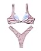 RUUHEE Brazilian Top V Style Bottom Leopard Bikini Bathing Suits for Women Fashion (M(US Size 4-6),Pink)