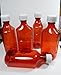 6 Pack Brand New Graduated Oval 8 Ounce RX Medicine/Liquor Bottles w/Caps