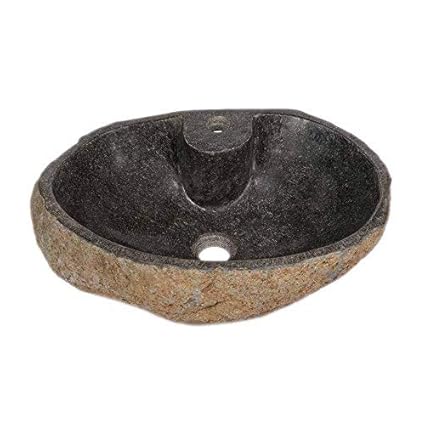 wohnfreuden Flussstein Waschbecken 50 cm groß Flusskiesel Waschschale