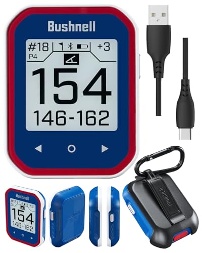 Wearable4U - Bushnell Phantom 3 Slope GPS Golf Green with Slope Technology, Touchscreen, Magnetic Cart Mount with Bundle (Blue & Lens Cloth)