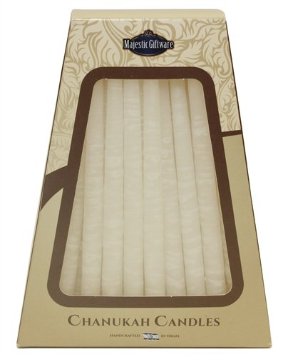 Majestic Giftware SC-CP11 Safed Handcrafted Hanukkah Candles, 6-Inch, White, 45-Pack