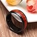 SOMEN TUNGSTEN 8mm Men's Women Black Titanium Ring with Real Wood Inlay Comfort Fit Wedding Band Size 5-14 (8)
