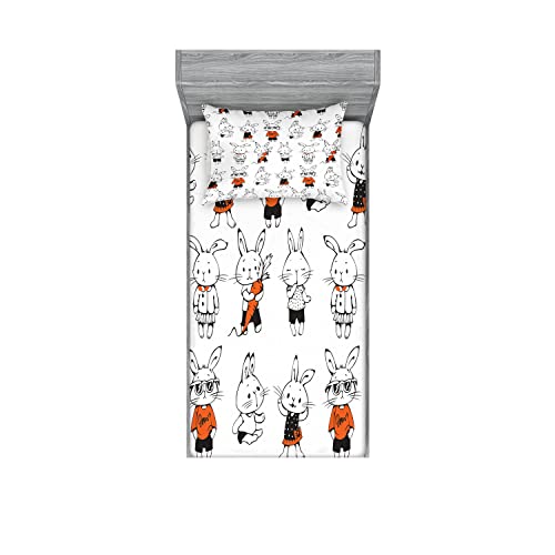 Ambesonne Funny Fitted Sheet & Pillow Sham