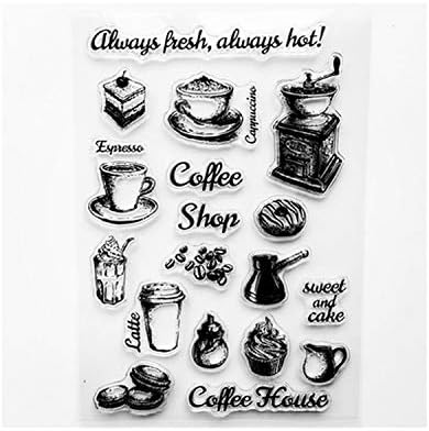 1 Pc Transparent Silicone Seal DIY Retro Stamp Alphabet English Travel Material Clear Stamps Office Supply,Coffee