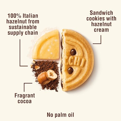 MULINO BIANCO BAIOCCHI 9.17OZ (260G) – ITALY’S #1 COOKIE MADE WITH NATURAL INGREDIENTS – AUTHENTIC ITALIAN BISCUITS FILLED WITH CHOCOLATE HAZELNUT CREAM – PERFECT WITH COFFEE OR TEA