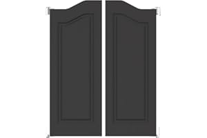 BOTOOT Swinging Door for 24/30/32/36 inches Width Arched Top Coffee Door Modern Minimalist Bar Half Waist Door Automatic Closing Two-Way Double Doors（Black,32 Inch Wide