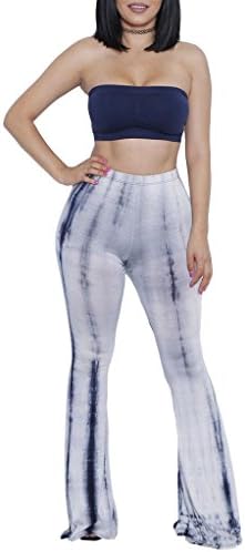 Bamovo Women's 2 Piece Sets Skinny Bra Top High Waist Palazzo Pants Jumpsuit XXL