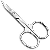 LIVINGO Premium Manicure Nail Scissors Multi-purpose -1 pc 3.5 inch-Stainless Steel Cuticle Pedicure Beauty Grooming Kit for Eyebrow, Eyelash, Dry Skin, Nose Hair Curved Blade (NAIL SCISSORS)