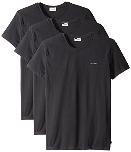Diesel Men's Randal 3 Pack Essentials Crew Neck T-Shirt, Black, Medium