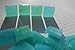 FortySevenGems 100 Pieces Stained Glass Mosaic Tiles 1/2-Inch Teal Opaque Mix Swirl Glass Textured