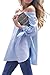 Simplee Apparel Women's Off The Shoulder Long Sleeve Knotted Top Blouse Blue