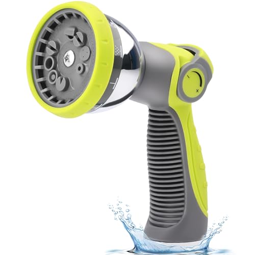 Bietor Heavy-Duty Hose Pipe Spray Gun, Leak-Proof Hose Spray Gun with 10 Patterns and Water Flow Control, High Pressure Garden Hose Nozzle for Watering, Washing Car, Cleaning
