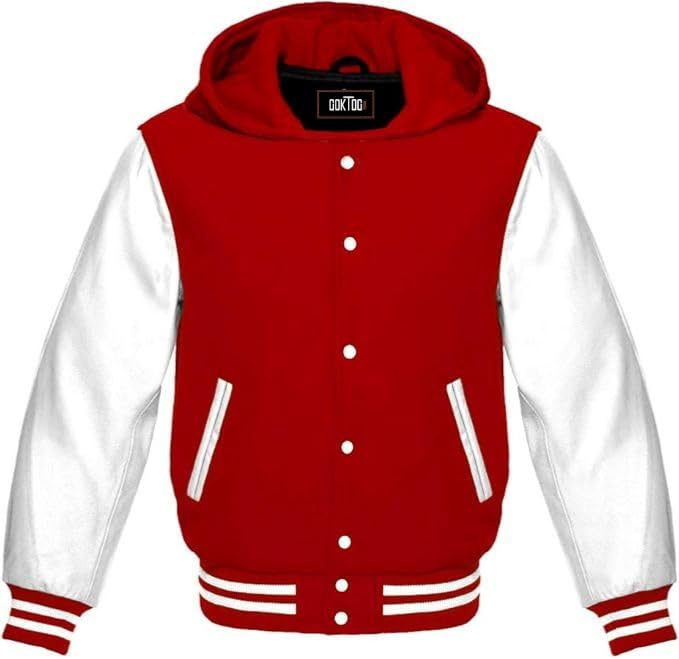 GOKTOG Hooded Varsity Jacket Women, Baseball