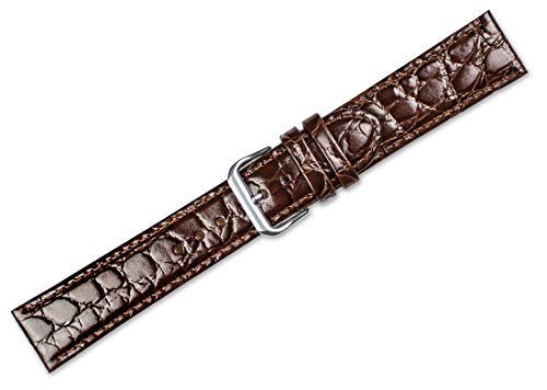 deBeer - 8mm Alligator Grain Watch Strap - Brown - Replacement Leather Watch Band - Thumbnail 2