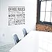 Vinyl Wall Art Decal - Office Rules Give Your Best Work Hard Never Up Think Positive 40