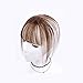 Stamped Glorious Real Human Hair Clip on Bangs Topper 3D Hand Made Air Bangs Crown Wiglet Hairpieces for Women(Light Brown)