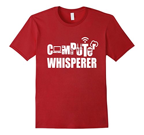 Men's Funny Computer Whisperer T-shirt IT Tech Support Nerds Geeks Medium Cranberry