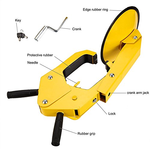 Voluker Wheel Lock Heavy-duty Car Tire Steel Anti-Theft Wheel Clamp Lock for Auto Car Truck SUV ATV RV