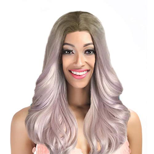 Clearance Sale! Exteren Curly Wig Women Fashion Lady Pink Gradient Long Curls Hair Cosplay Party Wig (Pink)